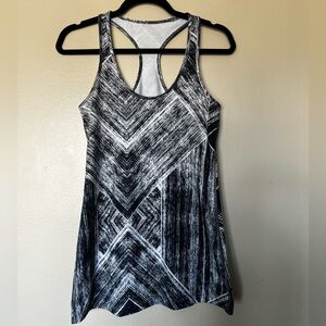 Lululemon Athletica Black and White Patterned Tank Top